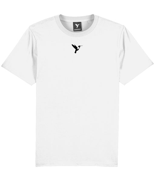 Hummingbird Label Bird of Thunder logo on white T-shirt